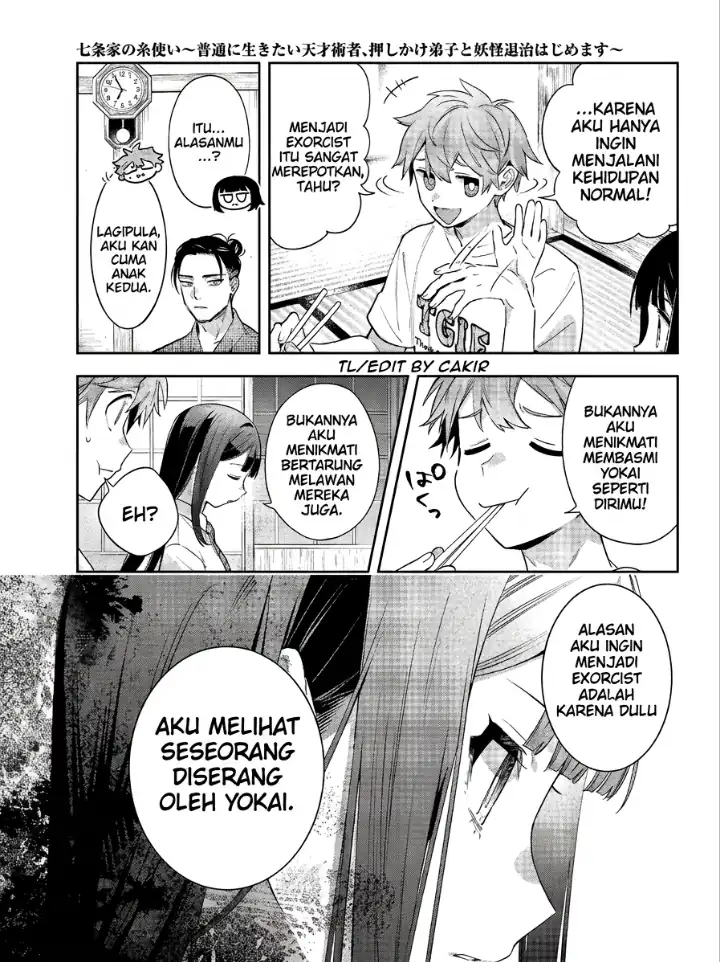 Shichijou-ke no Ito Tsukai ~ Futsuu ni Ikitai Tensai Jutsusha, Oshikake Deshi to Youkai Taiji Hajimemasu ~ Chapter 1 Gambar 29